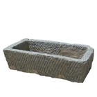Decorative Natural Grey Stone Bathtub Garden Design 60X30Cm H 18 Cm