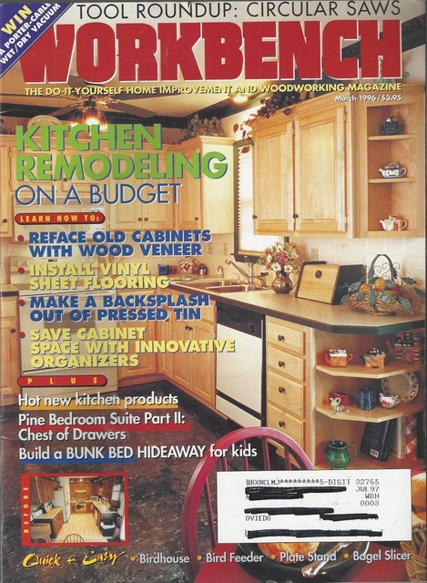 Workbench (Mar 1996) Reface Old Kitchen Cabinets with Wood ...