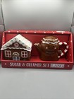 Lang Christmas Gingerbread House And Gingerbread Man Sugar And Creamer Set NEW