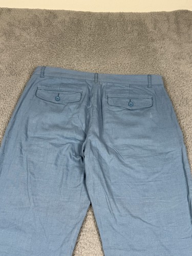 Grayers Pants Mens 32x32* Blue Flap Pocket inen Blend Chino Dress Casual Preppy - Picture 10 of 14