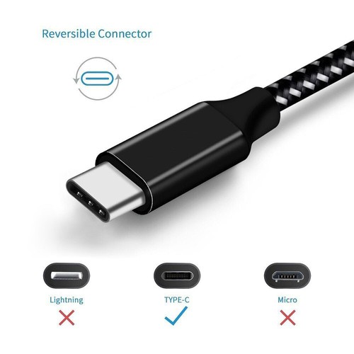 Câble de chargeur USB C Type-C tressé 3/6/10 pieds de long - Photo 3 sur 13