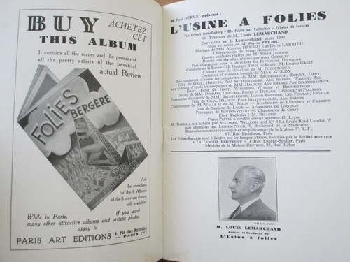Folies Bergère 1931 Programma Parigi Art Deco Ballerini Stella Nera Feral Benga - Foto 16 di 17