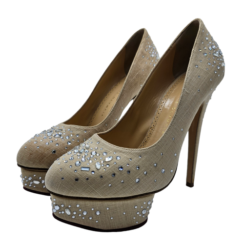 Charlotte Olympia Crystal Dolly Heels Plateau Sandalen Schuhe Pumps EU37,5 UK 4,5 - Bild 9 von 20