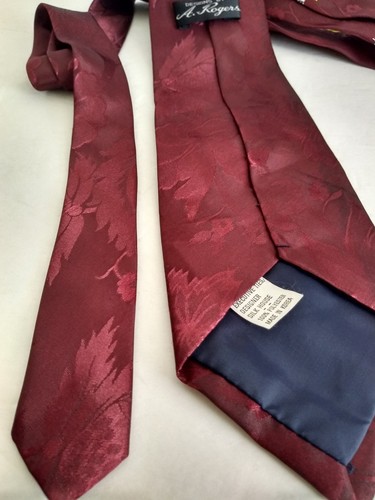 Vtg A Roders Executiv Novelty Mens Menorrah Star Burgundy Yellow Neck Tie 59"x4" - 第 6/7 張圖片
