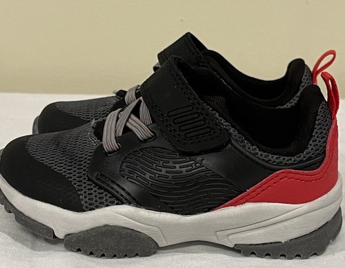 CAT & JACK Shoes Toddler Kids Size 6 Black Gray Red Elastic Sneakers Slip On - Picture 2 of 15