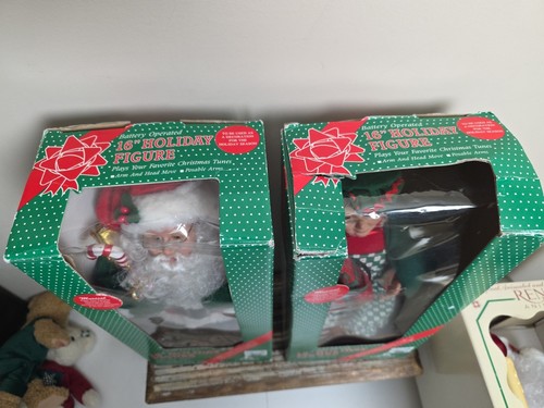 Holiday Creations 1994 Santa & Mrs Claus 16" toca música navideña caja original - Imagen 4 de 4