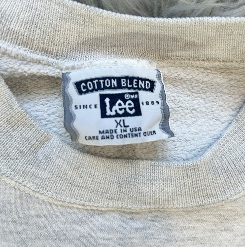 Vintage LEE Sweatshirt Mens Extra Large XL Gray Made in USA Old Man Hill 90s - Picture 3 of 4