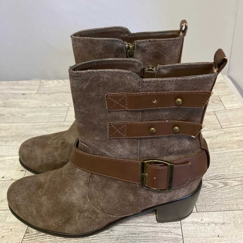 Botas para casa de muñecas para mujer talla 9 marrón esmerilado TRESPASS imitación cuero vaquera occidental Foto 2 de 4