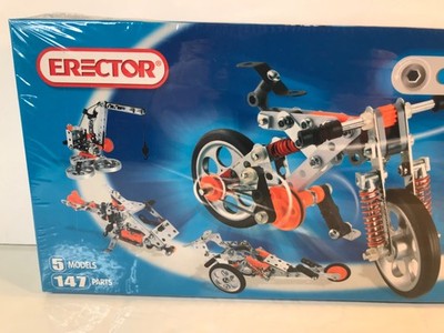 Erector Set #3501 Multi-models Construction.5 Models In 1,Bike,Crane,8+ NEW