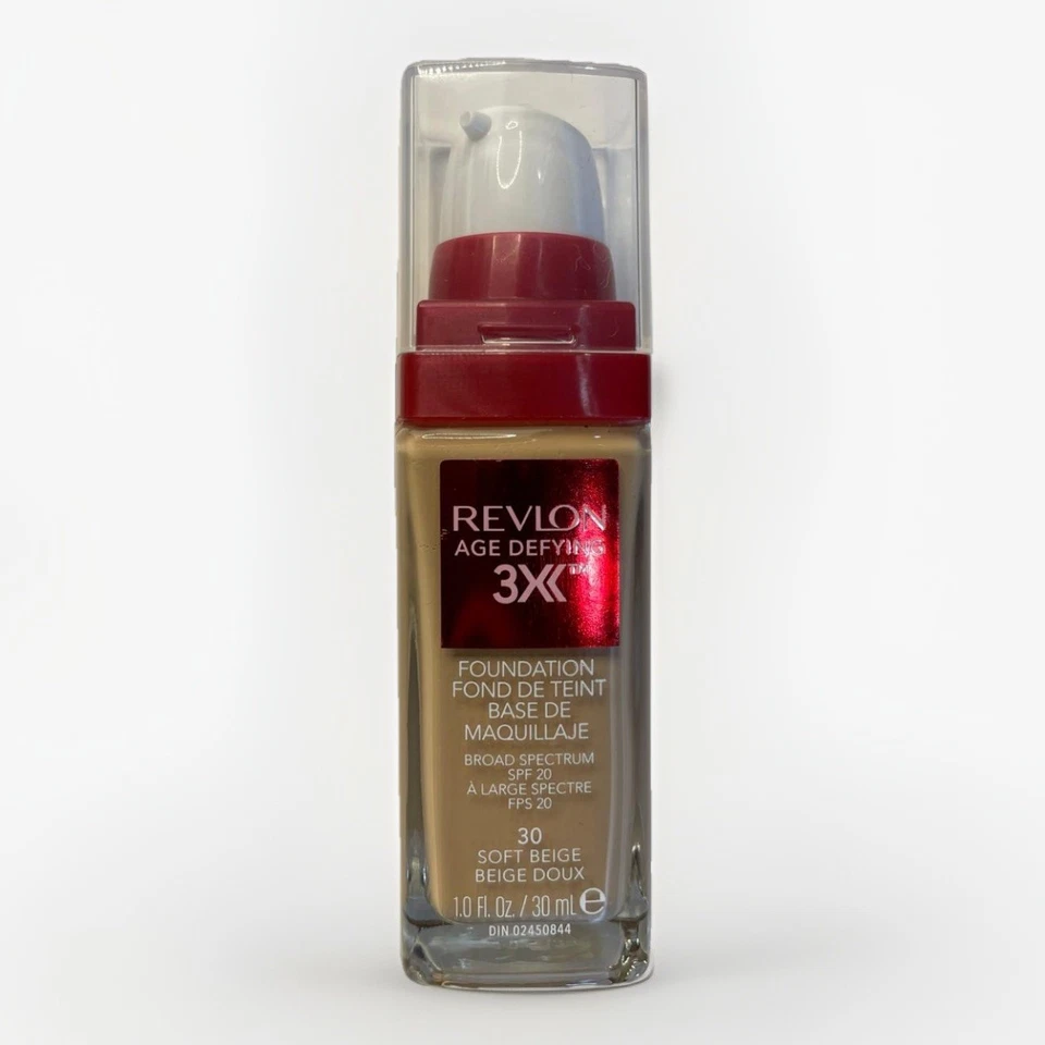 Revlon Age Defying 3X Foundation 035 Natural Beige Anti-aging SPF 25 Vita E 1Pc - Image 3 of 4