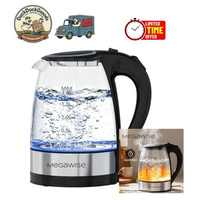 1.8L High-Performance Electric Kettle with Stainless Steel Base & LED Indicator