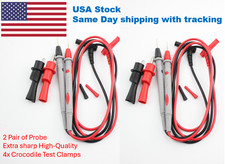 2 Sets Multimeter Test Leads for Fluke Meter Electrical Alligator Clip Probes 20