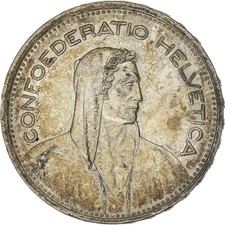 [#637928] Switzerland, 5 Francs, 1954, Bern, Silver, AU, KM:40