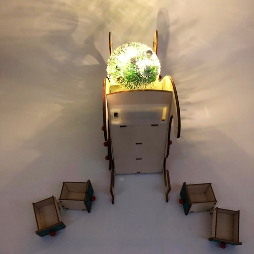 Christmas Sleigh Tree Wooden Advent Calendar Countdown LED Party Decor 24 Drawer - Picture 6 of 8