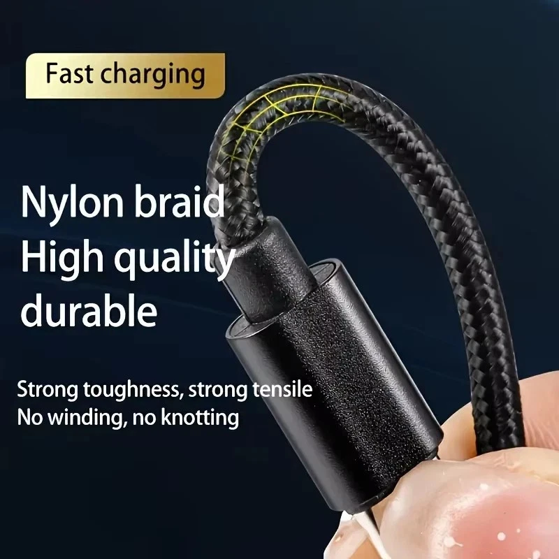 Braided USB to Type-C Fast Charging Data SYNC Charger Cable Cord 1/3/6/10FT Lot - Image 2 of 4