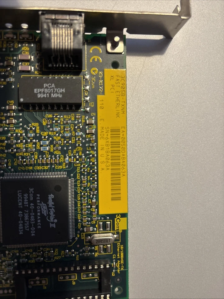 3Com 3C905B-TXNM 10/100Mbit RJ45 Ethernet LAN Network Card Netzwerkkarte PCI - Bild 3 von 4