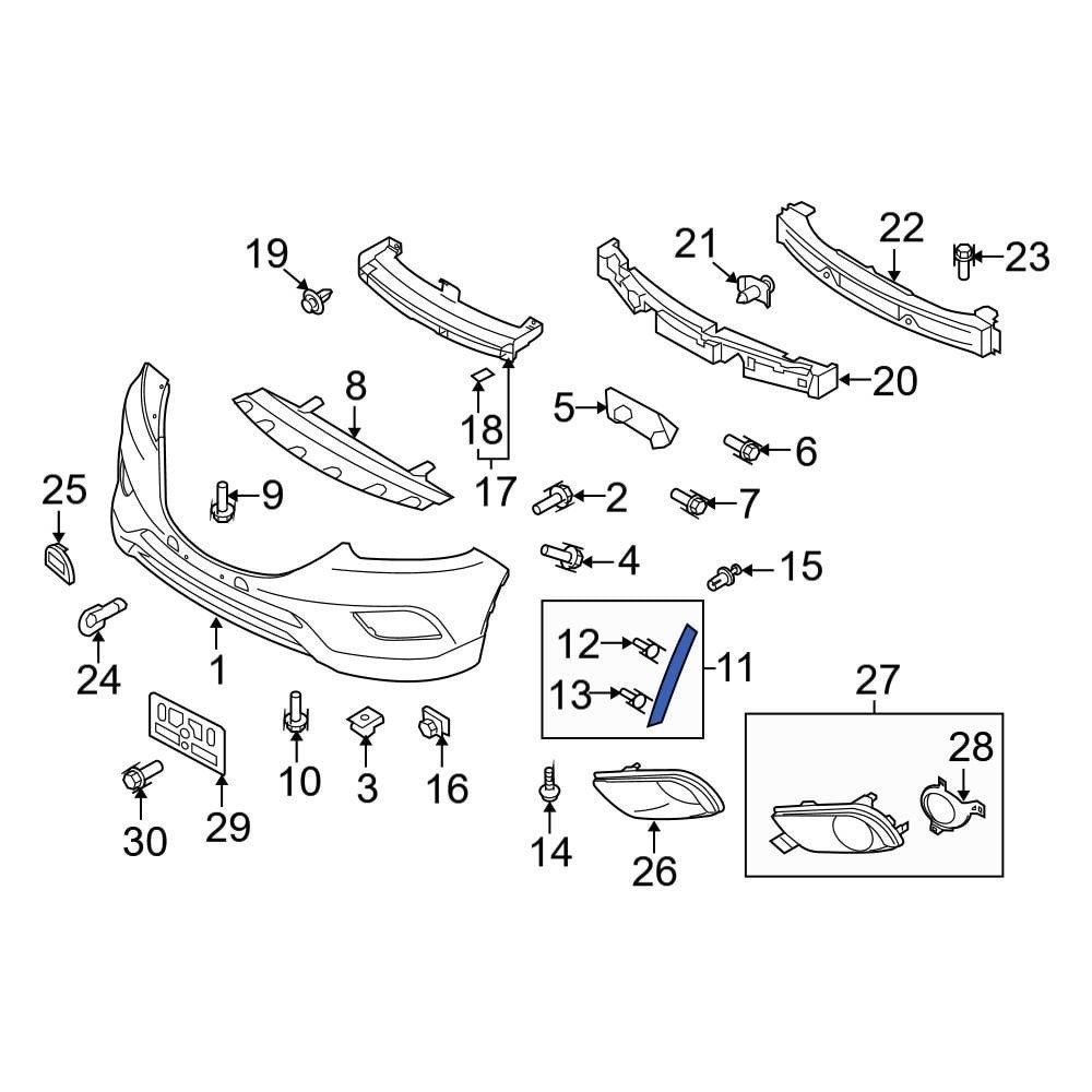 Genuine Bumper Molding Front LEFT Driver Side ⭐OEM⭐ Mazda CX-9