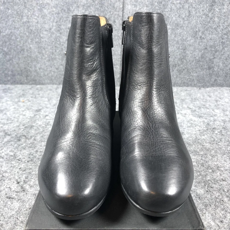 Botas Ziera Figaro para mujer talla 8 W cuero negro tobillo cremallera lateral cuña cómodas Foto 4 de 4