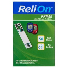 ReliOn Prime Blood Glucose Test Strips - 50 Count, Expiry Fresh,Accurate Results