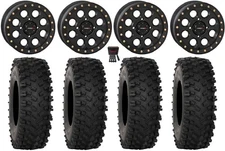 System 3 SB-7 Beadlock 18" Wheels Bk 4+3 35" ATX470 Tires Textron Wildcat XX