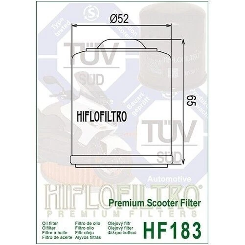 Filtro de aceite HifloFiltro compatible con Piaggio Beverly 125 / 200 / 250 / 300 (2001 a 2016) Foto 2 de 3