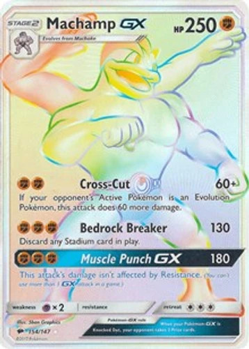 Machamp GX (Secret, #154/147) - Holofoil SM - Burning Shadows NM Pokemon