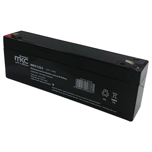 Batteria al piombo ricaricabile 12V 2.3Ah terminale faston 4.8mm MKC