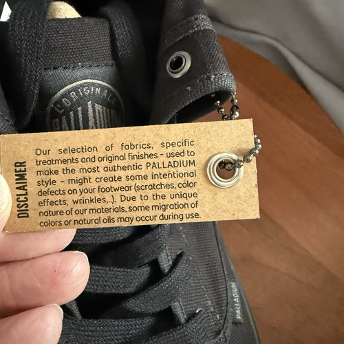 Bota holgada de lona Palladium para hombre negra/negra talla 10 M nueva con caja 02353-060-M - Imagen 14 de 15