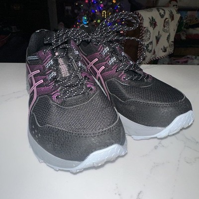 ASICS Gel-Venture 9 Shoes Womens Size 7 W Wide Trail Running Black Purple EUC