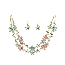 The Skyline Collection Garden Party Pastel Necklace and Earrings Set