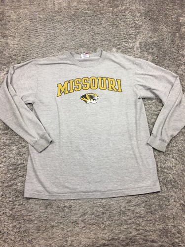 Mizzou Tigers Shirt Mens Size Large Gray Long Sleeve Gray