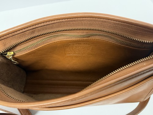 Vintage Coach Taylor Reißverschluss 9944 britische hellbraune Leder Umhängetasche Handtasche hergestellt in den USA EUC - Bild 13 von 18