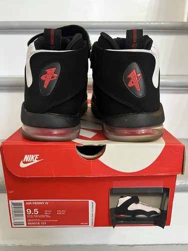 RARE🔥 Nike Air Penny IV Hardaway Chicago Bulls Sz 9.5 864018-101 Basketball Sho - Picture 5 of 6