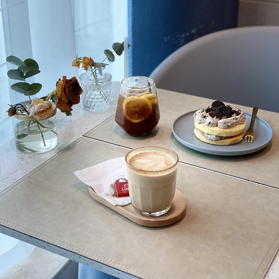 Waterproof PU Placemats, Faux Leather Dining Table Mat, Set of 4, Easy to Wip... - Image 2 of 4