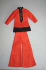 Vintage 70s Maddie Mod Mego Shillman Barbie Clone orange pantsuit brown pleather