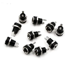 100Pcs DC Power Supply Jack Socket Female Panel Mount Connector 5.5 x 2.1mm