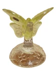 Vintage Fenton Clear Glass Crystal Butterfly On Branch Figurine
