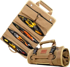 Roll Up Tool Bag, Heavy Duty Tool Organizer Bag, Portable Tools Bag with 6 Tool 