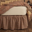 Prescott Rustic Twin Bed Skirt Brown Tan Creme Plaid Cotton 39x76x16" VHC Brands