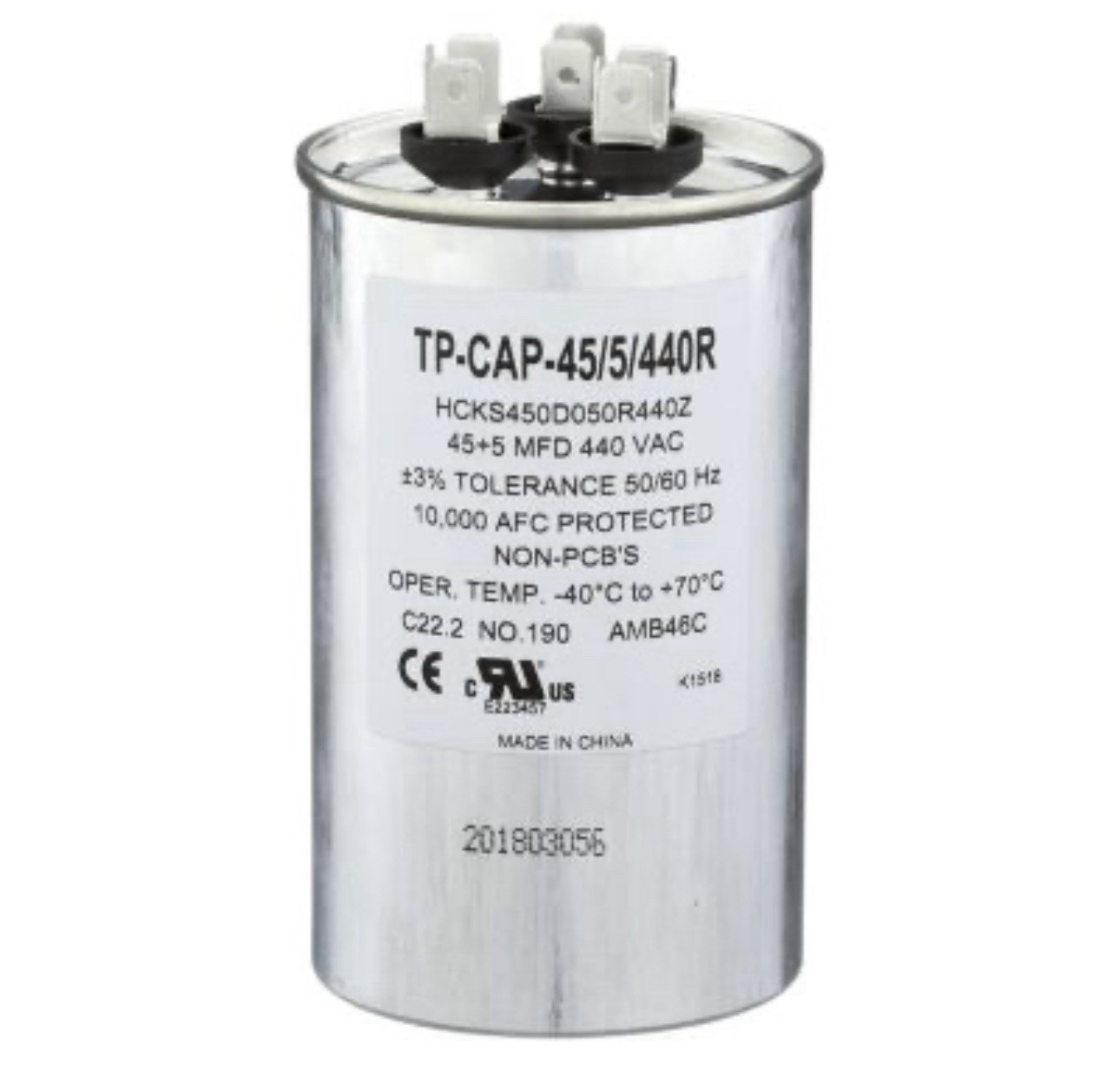 NEW TRADEPRO TP-CAP-45/5/440R - 45+5 MFD 440 Volt Round Run Capacitor FAST SHIP