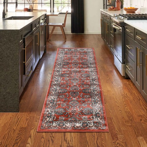 Lille Ornamental Traditional Runner Floral Border Indoor Area Rugs or Runner Rug - Picture 9 of 53