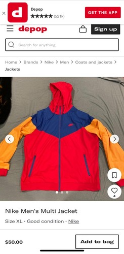 Nike Hooded Windrunner Jacket University Red/Blue/Yellow, Men’s Large - EUC!!!! - Picture 16 of 16