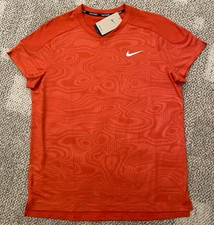 Nike Top Shirt Court Slam Tennis Pickleball Short Sleeve FD5261 $90 Men's M