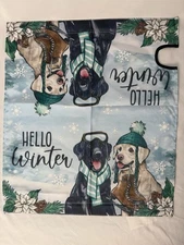 Hello Winter Dogs Mailbox Covers Magnetic Standard Size 20x18"