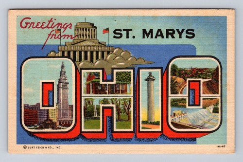 St Mary's OH-Ohio, General GROSSBRIEF GRUSS, antike alte Postkarte