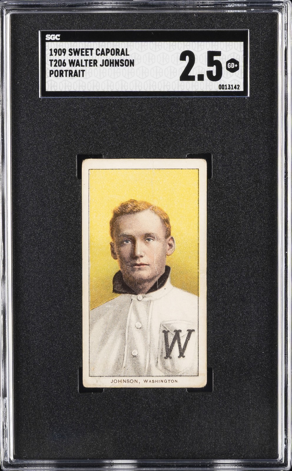 1909 SWEET CAPORAL PORTRAIT #T206 WALTER JOHNSON SGC 2.5