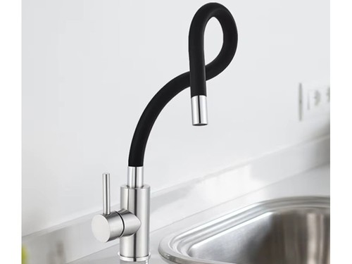 MISCELATORE canna alta FLESSIBILE colore NERO rubinetto MONOCOMANDO da CUCINA - Imagen 7 de 10