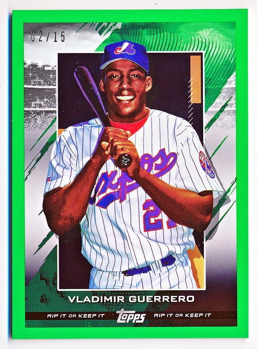 2020 Topps RIP Vladimir Guerrero Green Unripped Rip Card #61 (xx/15) - QTY AVAIL
