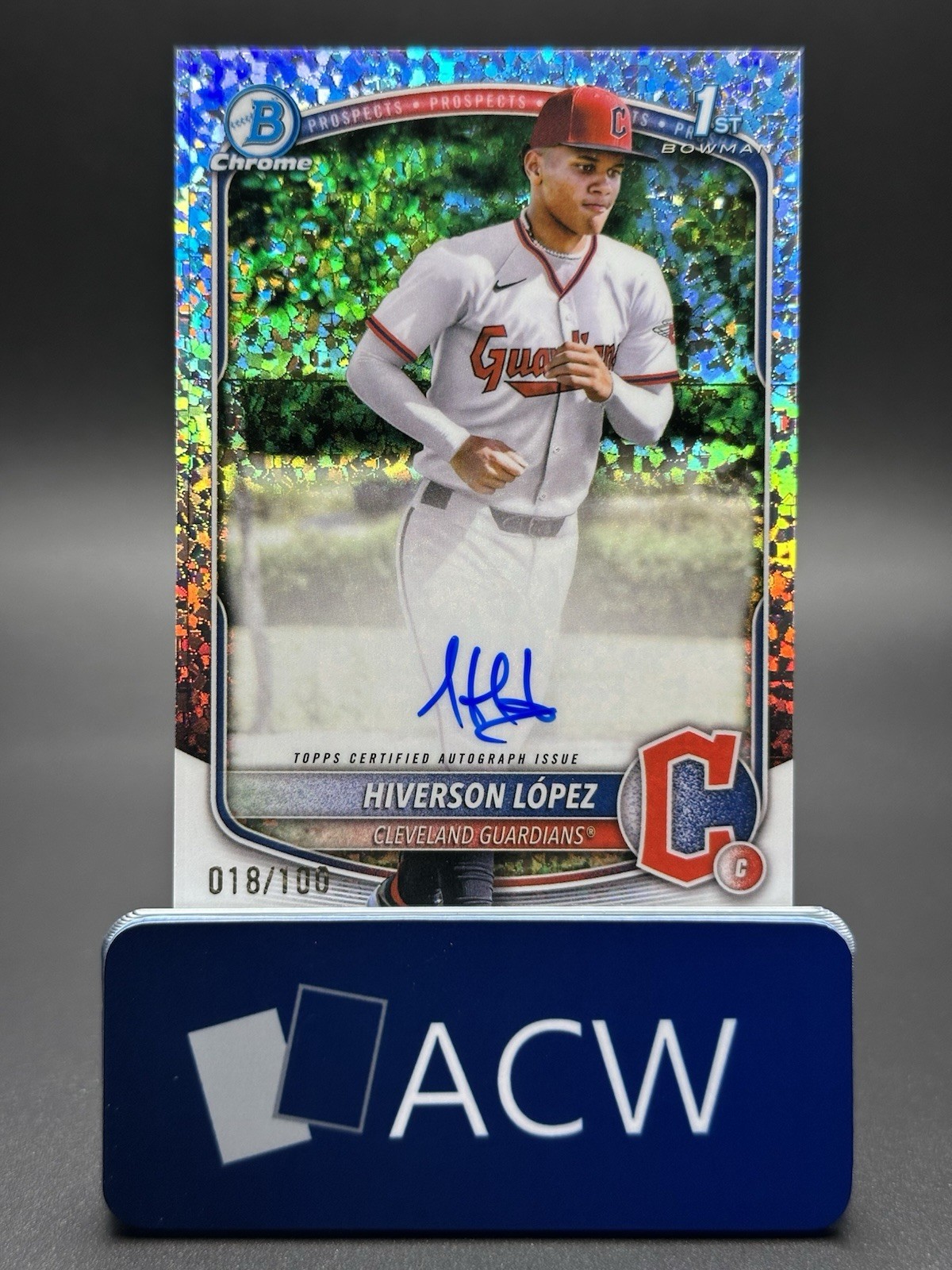 Hiverson Lopez 2025 Bowman Chrome 1st Refractor AUTO 🔥 MINI DIAMOND /100 🔥 P75