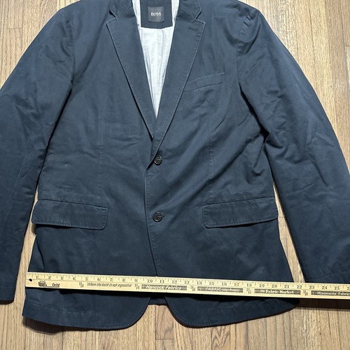 Boss Hugo Men’s Cotton Blazer Size 42R Blue Two Button Casual Sports Coat - Picture 14 of 24